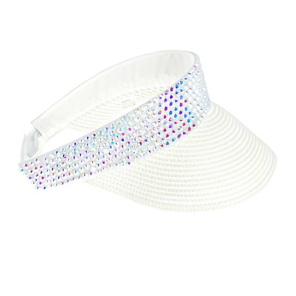 ??NWT  Fabulous  Rhinestone Crystal Studded Accent Yellow Visor Hat Cap main image 10